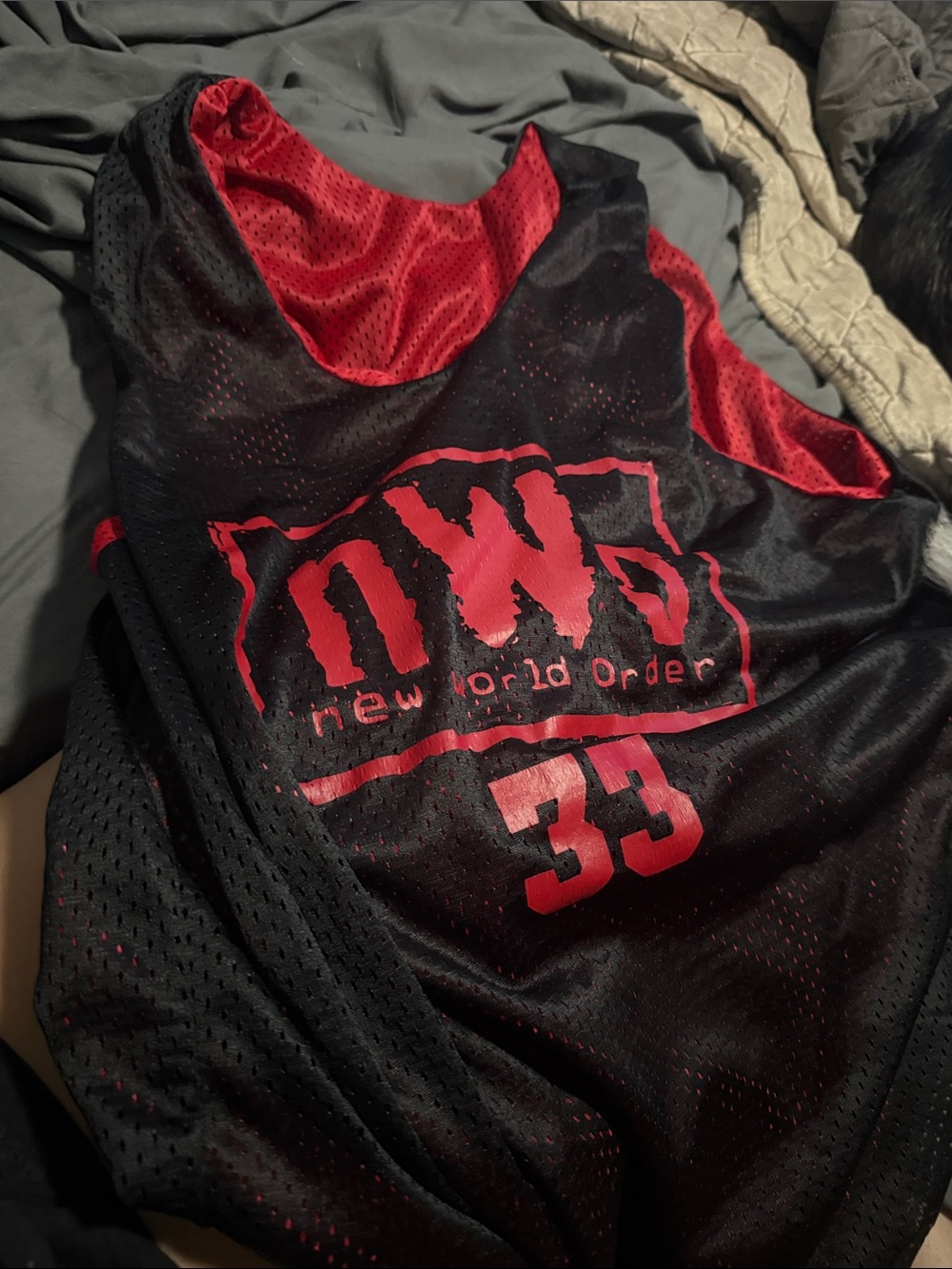 New World Order  Black & Red Mesh reversible Jersey